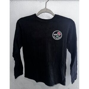 VANS Off the Wall Long Sleeve Tee T Shirt Top Boys 10 12 M Kids Checkered Rose
